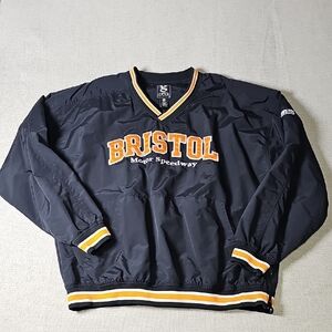Vintage Bristol Motor Speedway Black Pullover Nylon Jacket XXL